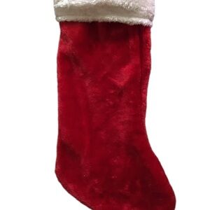 Red Christmas Stocking with White Trim